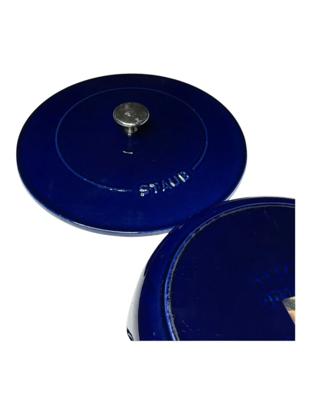 Staub 𖦹 Enameled Cast Iron Braiser with Enamel Lid 𖦹 Glossy Sapphire 𖦹 2L 3.5Q 𖦹
